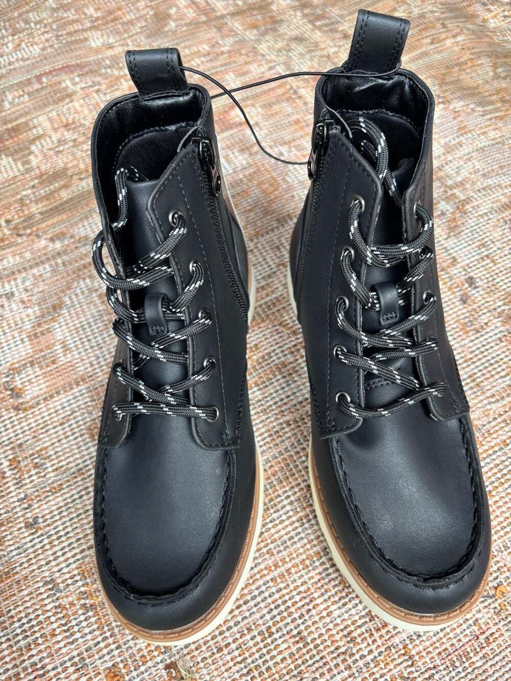 Cat & Jack Kids' Bosley Mock Toe Boots - Black Size 2